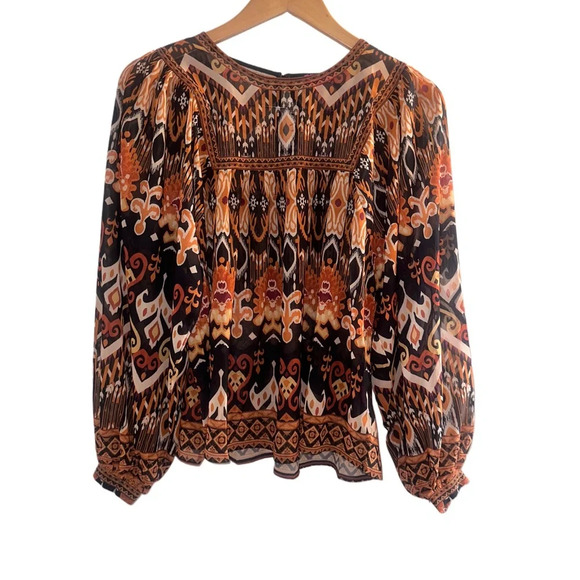 Flying Tomatoe Blouse Aztec Print Boho Blouse size small - Picture 4 of 5